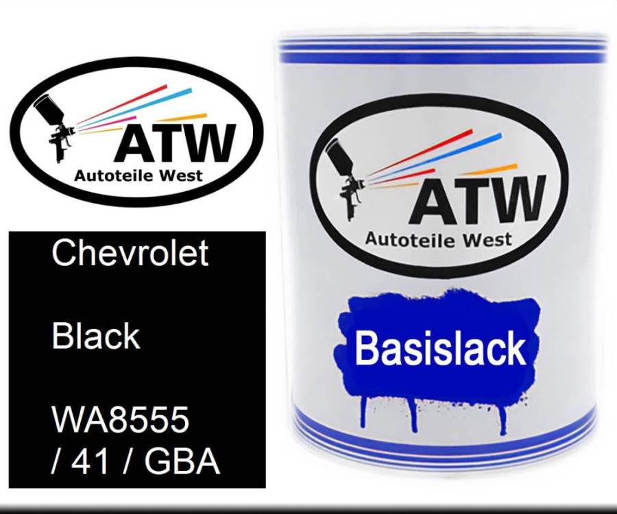 Chevrolet, Black, WA8555 / 41 / GBA: 1L Lackdose, von ATW Autoteile West.